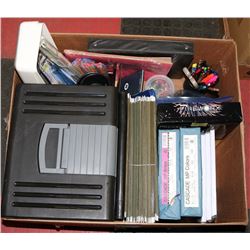 XL BOX OF OFFICE SUPPLIES INCL. 3 NEW
