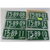 Image 1 : LOT OF 6 CONSECUTIVE 1968 ALBERTA LICENSE PLATES