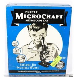 1956 POSTER MICROCRAFT MICROSCOPE LAB KIT