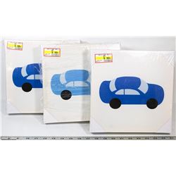 LOT OF 3 SETS OF 3 CAR PICTURES