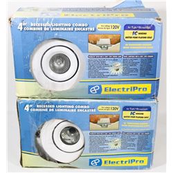 LOT OF TWO 4" RECESSED LIGHTING COMBO