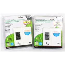LOT OF 2 PROGRAMMABLE THERMOSTATS