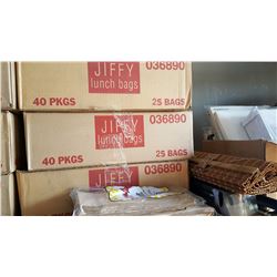 3 BOXES OF NEW JIFFY PAPER LUNCH BAGS 3000 PER LOT