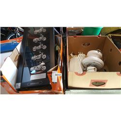 HARLEY DAVIDSON SHADOWBOX AND CIELING LIGHTS AND FAN