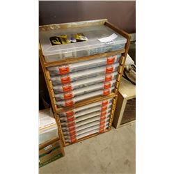 2 WOOD ORGANIZERS WITH CONTENTS
