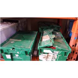 3 GREEN TOTES OF TOOLS