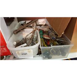 FOUR CONTAINERS OF VARIOUS TOOLS