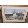 Image 1 : OIL ON BOARD SIGNED FARM SCENE GILT FRAMED
