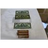 Image 1 : 1937 CANADIAN BILLS AND 3 ROLLS OF PENNIES 1929, 1931, 1932