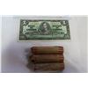 Image 2 : 1937 CANADIAN BILLS AND 3 ROLLS OF PENNIES 1929, 1931, 1932
