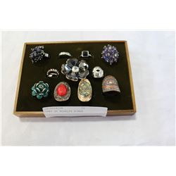 TRAY OF NOVELTY RINGS