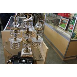 MID-CENTURY MODERN BRASS AND CRYSTAL SCALE