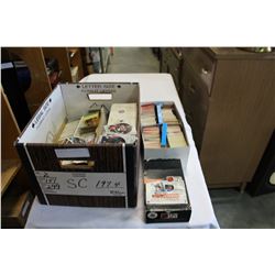 BOX AND TRAY OF SPORTS CARDS