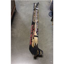 6 HOCKEY STICKS AND GOALIE STICKS