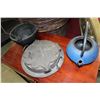 Image 1 : CAST IRON BUCKET, HUSQVARNA NO 1 WAFFLE IRON AND TEA POT