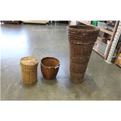 LOT OF 3 LARGE BASKETS