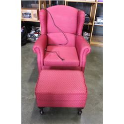 RIDEDALE WING BACK LIFT CHAIR W/ STORAGE OTTOMAN