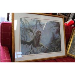 SIGNED LIZ MITTEN RYAN LMTD EDITION OWL PICTURE