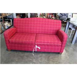 RED FABRIC SOFA BED