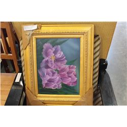 PHYLLIS KARROL OIL ON CANVAS FLOWER PAINTING
