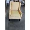 Image 1 : STYLUS FURNITURE YELLOW ACCENT CHAIR WITH LARGE OTTOMAN