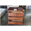 Image 2 : SOLID WOOD 3 DRAWER CHERRY FINISH CHEST OF DRAWERS