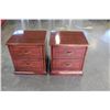 Image 1 : PAIR OF SOLID WOOD 2 DRAWER CHERRY FINISH NIGHSTANDS