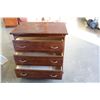 Image 2 : SOLID WOOD 3 DRAWER CHERRY FINISH CHEST OF DRAWERS