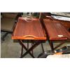 Image 2 : 2 SERVING TRAYS WITH FOLDING STANDS