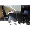 Image 2 : NEW ASHLEY MARBLE LOOK DINING TABLE WITH 4 UPHOLSTERED CHAIRS RETAIL $799