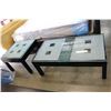 Image 1 : AS NEW MODERN BLACK AND GLASS TOP COFFEE AND ENDTABLE