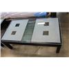 Image 2 : AS NEW MODERN BLACK AND GLASS TOP COFFEE AND ENDTABLE