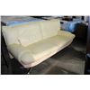 Image 1 : BEIGE LEATHER SOFA, VISBLE WEAR