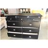 Image 2 : NEW ASHLEY BLACK 9 DRAWER DRESSER WITH BRUSHED CHROME DRAWER PULLS, RETAIL $1199