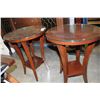 Image 3 : PAIR OF MODERN ROUND GLASS TOP COCKTAIL ENDTABLES