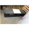 Image 3 : NEW BLACK MODERN ROLLING TV STAND WITH STORAGE AND GLASS SHELVES
