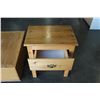 Image 2 : PINE ROLLING STORAGE BOX AND ONE DRAWER END TABLE