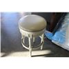 Image 1 : WHITE ASHLEY STUDDED LEATHER SEAT SWIVEL STOOL