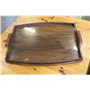 Image 1 : ANTIQUE SERVING TRAY WITH GLASS