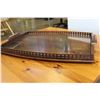 Image 2 : ANTIQUE SERVING TRAY WITH GLASS