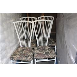 4 WHITE METAL DINING CHAIRS