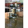 Image 2 : BRASS AND GLASS SHELVING UNIT