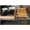 Image 1 : 3 DOOR MIRRORED MEDICINE CABINET AND PINE 1 DOOR CABINET