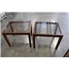 Image 1 : PAIR OF GLASSTOP END TABLES
