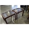 Image 2 : PAIR OF GLASSTOP END TABLES