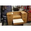 Image 1 : VINTAGE VANITY W/ MIRROR AND STOOL