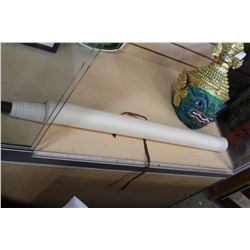 EASTERN PAPER MACHE MASK AND SCROLL