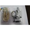 Image 2 : THREE BAGS OF LADIES JEWELLRY PEARLS ETC