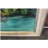 Image 2 : OIL PAINTING ON CANVAS IN FRAME MOUNTAIN SCENE