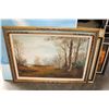 Image 1 : OIL ON CANVAS IN GILTED WOOD FRAME FALL SCENE